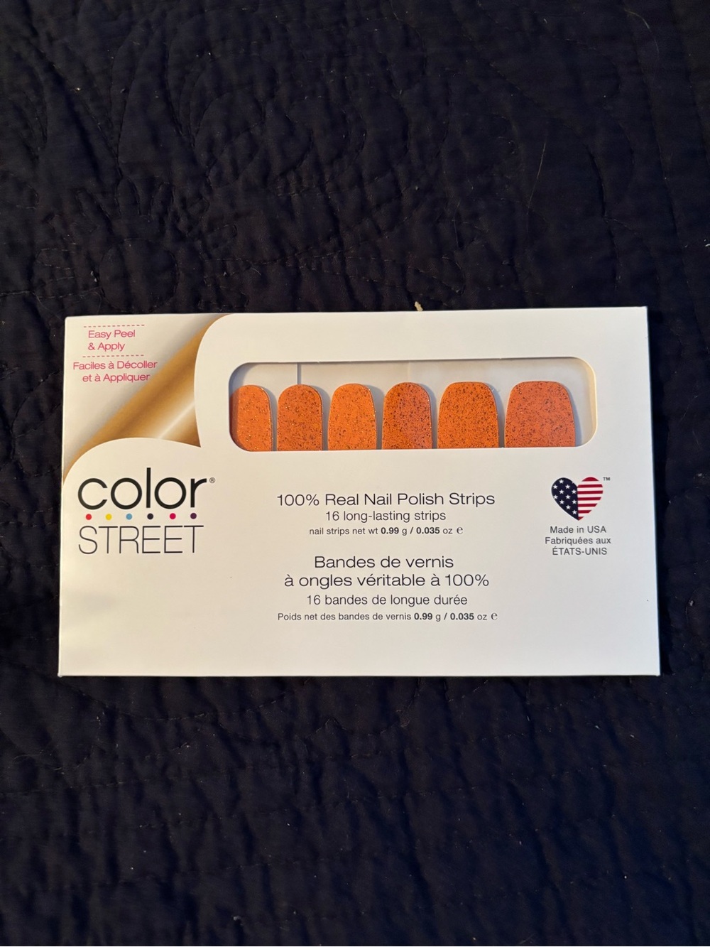Color Street Orange Glitter Nail Strips Pack
